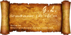Grundhauser Lóránt névjegykártya